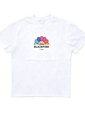 BLACKPINK Unisex X Takashi Murakami Rainbow Flower Logo Women Men T-shirt Unisex